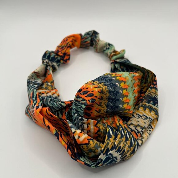 Multicolor Abstract Art Silky Wrap Around Headband - Picture 1 of 2